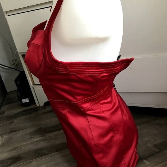 Bebe Red Satin Women's Dress Size S - Picture 5 of 5